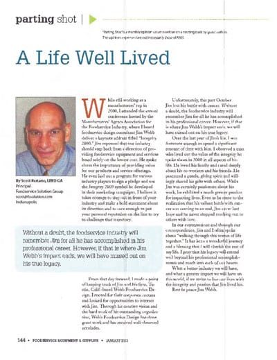 FE&S magazine

January 2013

a life well lived

Remembering Jim Webb.

read more >>
