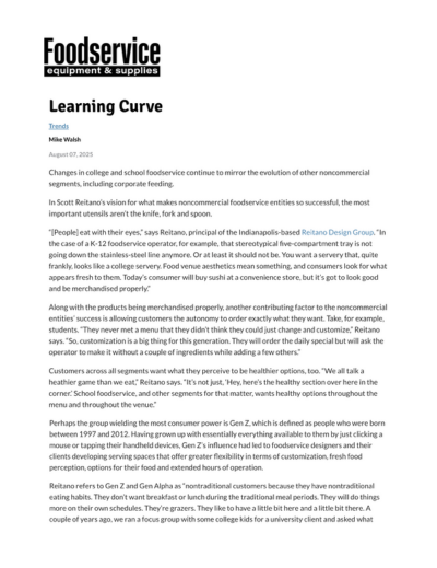 Higher Ed Foodservice Learning Curve | FES Mag Aug 2025